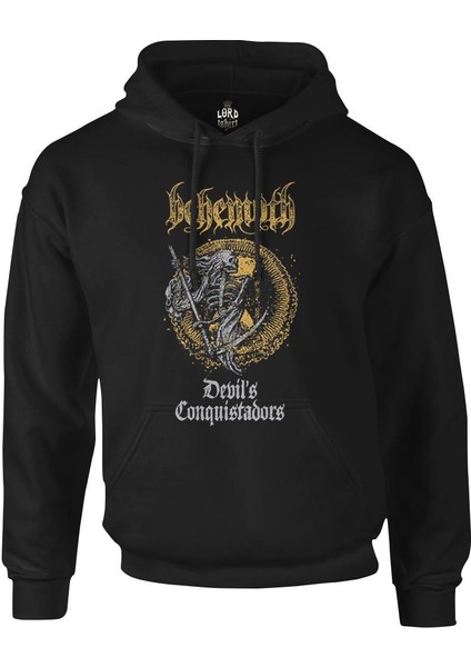 Behemoth - Devil's Conquistadors Siyah Erkek Fermuarsız Kapşonlu