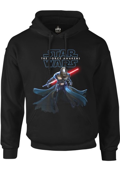 Star Wars - The Force Awakens 5 Siyah Erkek Fermuarsız Kapşonlu