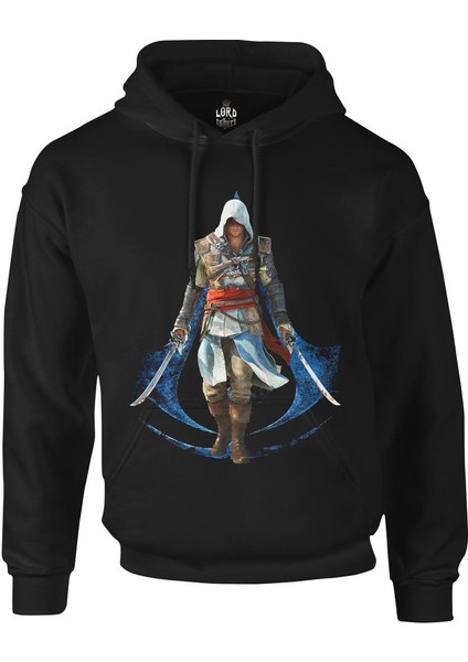 Assassin's Creed 6 Siyah Erkek Fermuarsız Kapşonlu
