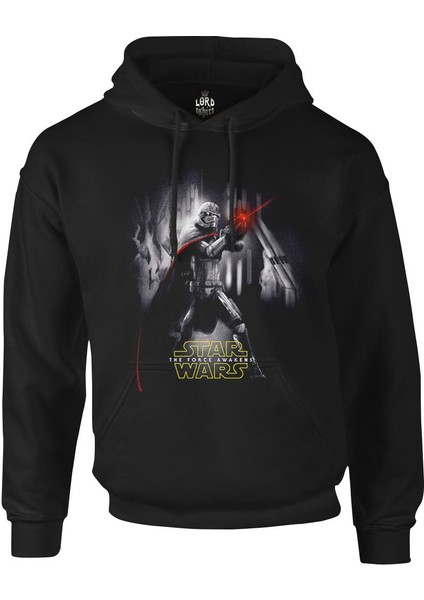 Star Wars - The Force Awakens 3 Siyah Erkek Fermuarsız Kapşonlu