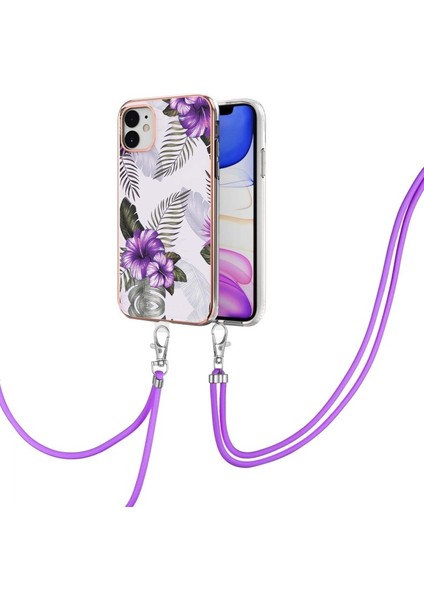 Apple iPhone 11 Için Imd Iml Canlı Desenli Kordonlu Tpu Telefon Kılıfı - Mor (Yurt Dışından) fiyatları