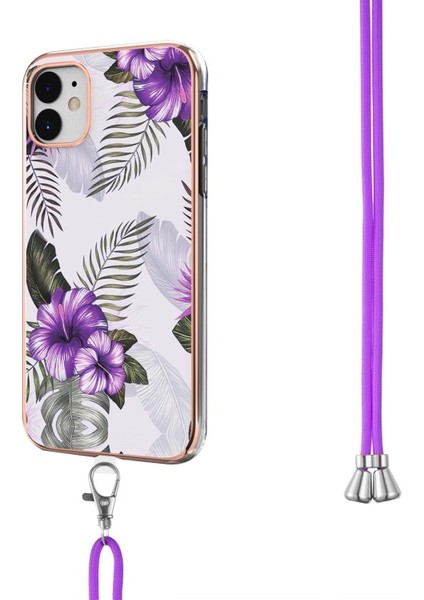 Apple iPhone 11 Için Imd Iml Canlı Desenli Kordonlu Tpu Telefon Kılıfı - Mor (Yurt Dışından) modelleri
