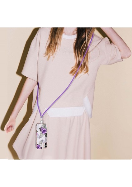 Apple iPhone 11 Için Imd Iml Canlı Desenli Kordonlu Tpu Telefon Kılıfı - Mor (Yurt Dışından) fırsatları