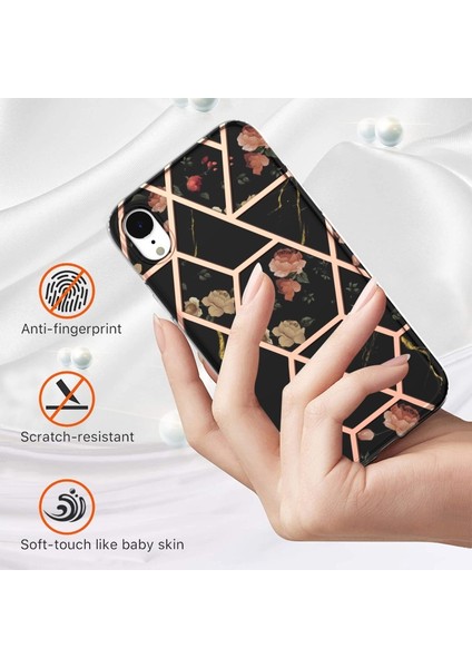 Apple iPhone Xr Için Çizilmeye Düşmeye Dayanıklı Mermer Desenli Galvanik Imd Iml Yumuşak Tpu Kılıf - Siyah (Yurt Dışından) fiyatları