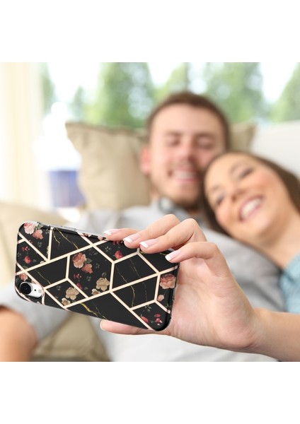 Apple iPhone Xr Için Çizilmeye Düşmeye Dayanıklı Mermer Desenli Galvanik Imd Iml Yumuşak Tpu Kılıf - Siyah (Yurt Dışından) indirimleri