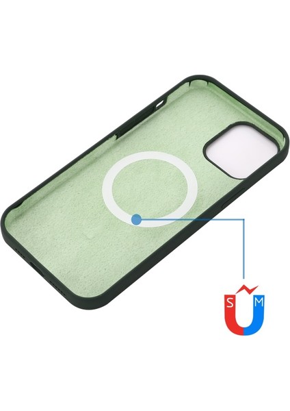Apple iPhone 13 6.1 Inç Uyumlu Silikon Telefon Kılıfı - Koyu Yeşil (Yurt Dışından) fırsatları