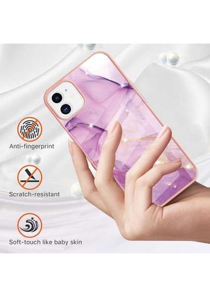 Apple iPhone 11 Için Imd Galvanik Mermer Desenli Telefon Kılıfı - Pembe (Yurt Dışından) fiyatları