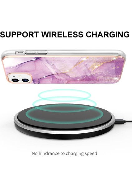 Apple iPhone 11 Için Imd Galvanik Mermer Desenli Telefon Kılıfı - Pembe (Yurt Dışından) modelleri