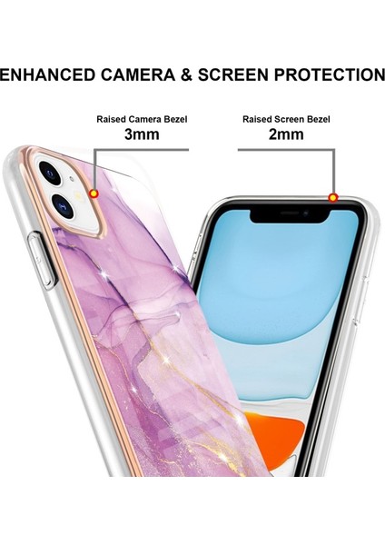 Apple iPhone 11 Için Imd Galvanik Mermer Desenli Telefon Kılıfı - Pembe (Yurt Dışından) fırsatları