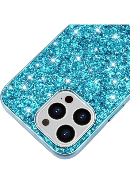 Apple iPhone 13 Pro 6.1 Inç Uyumlu Tpu + Simli Çerçeve Galvanik Telefon Kılıfı - Pembe Altın (Yurt Dışından)