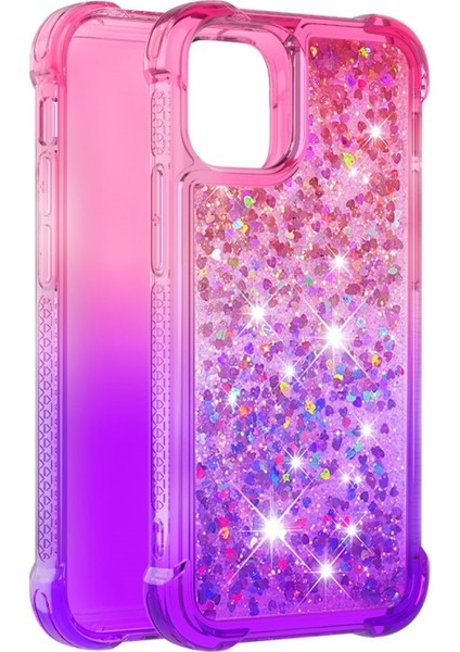 Apple iPhone 13 Pro 6.1 Inç Uyumlu Degrade Renkli Tpu Akrilik Telefon Kılıfı - Pembe / Mor (Yurt Dışından) modelleri