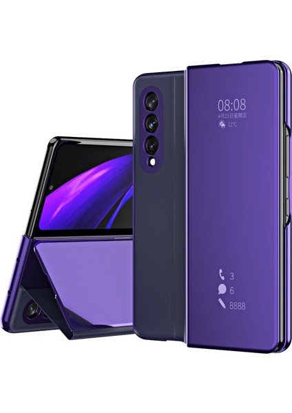 Samsung Galaxy Z Fold 3 5g Için Pu Deri Stand Işlevli Telefon Kılıfı (Yurt Dışından)
