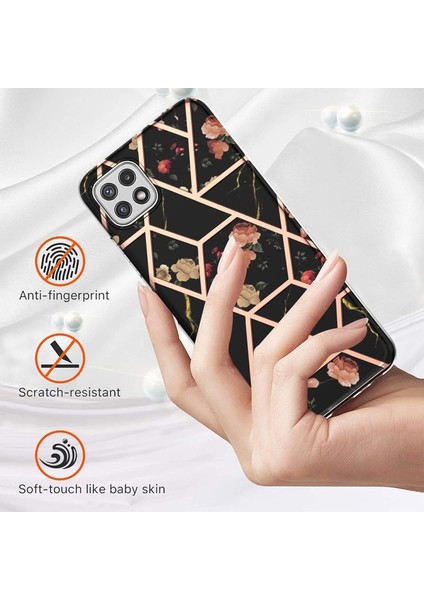 Samsung Galaxy A22 5g Için Çiçek Mermer Desen Tasarımlı Yumuşak Tpu Telefon Kılıfı (Yurt Dışından) modelleri