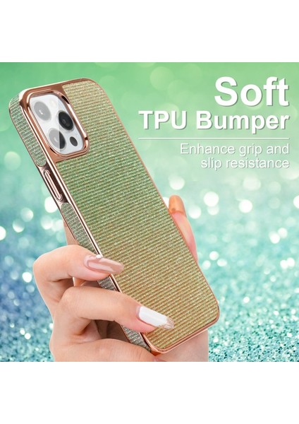 Apple iPhone 12 Için Renk Değiştiren Işıltılı Pc + Tpu Telefon Kılıfı - Gümüş (Yurt Dışından) indirimleri