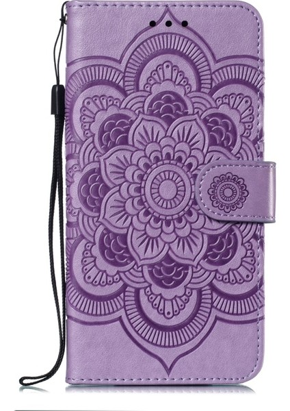 Samsung Galaxy A50 / A50S / A30S Için Mandala Çiçek Baskılı Cüzdan Işlevli Stand Kapaklı Telefon Kılıfı (Yurt Dışından)