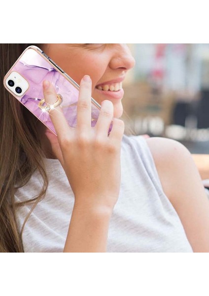 Apple iPhone 11 Için Galvanik Imd Iml Mermer Desenli Esnek Tpu Telefon Kılıfı - Pembe (Yurt Dışından) fırsatları
