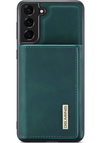 M1 Serisi Deri Kaplamalı Tpu + Pc Samsung Galaxy S21 Fe Için Telefon Kılıfı - Yeşil (Yurt Dışından)