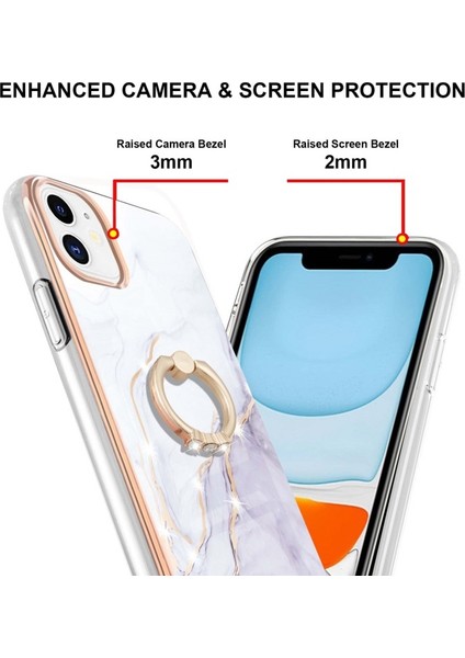 Apple iPhone 11 Için Galvanik Imd Iml Mermer Desenli Esnek Tpu Telefon Kılıfı - Beyaz (Yurt Dışından) fiyatları