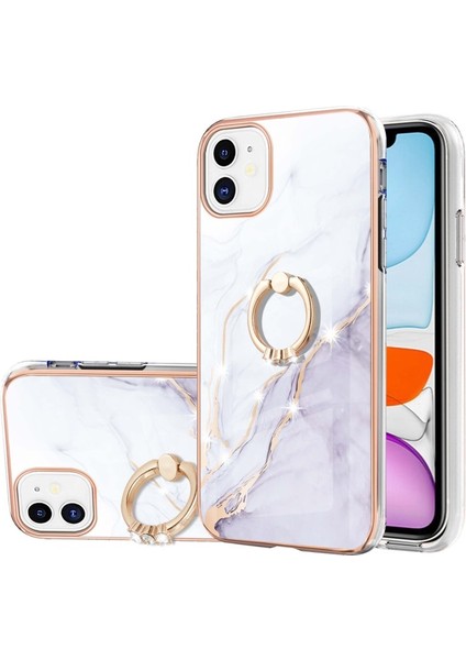 Apple iPhone 11 Için Galvanik Imd Iml Mermer Desenli Esnek Tpu Telefon Kılıfı - Beyaz (Yurt Dışından) modelleri
