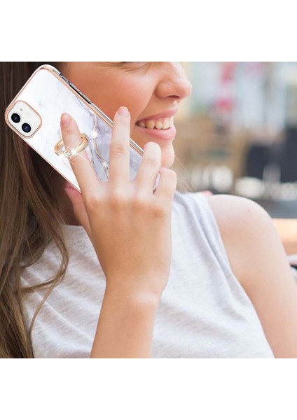Apple iPhone 11 Için Galvanik Imd Iml Mermer Desenli Esnek Tpu Telefon Kılıfı - Beyaz (Yurt Dışından) fırsatları