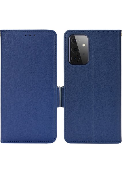 Pu Deri Samsung Galaxy A52S 5g / A52 5g / A52 4g Için Telefon Kılıfı - Koyu Mavi (Yurt Dışından)