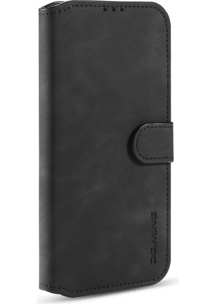 Samsung Galaxy A12 Deri Telefon Kılıfı - Siyah (Yurt Dışından)