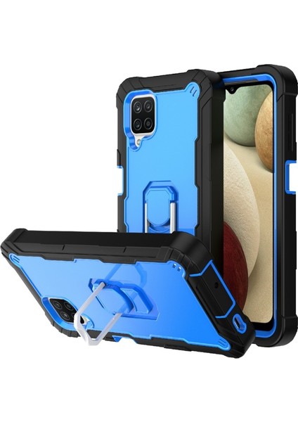 Samsung Galaxy A12 Için Telefon Kılıfı - Siyah / Mavi (Yurt Dışından)