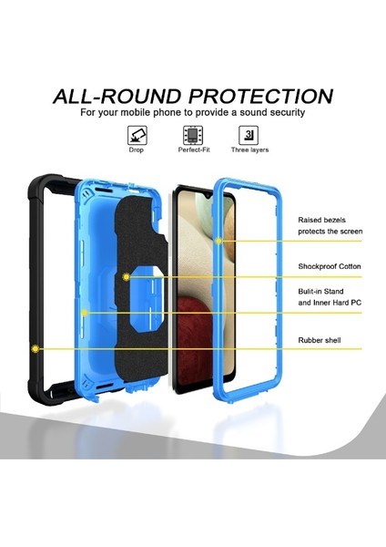 Samsung Galaxy A12 Için Telefon Kılıfı - Siyah / Mavi (Yurt Dışından) fiyatları