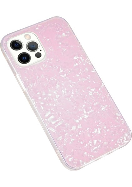 Apple iPhone 12 Için Yumuşak Tpu + Akrilik Imd Çizilmez Telefon Kılıfı - Pembe (Yurt Dışından)
