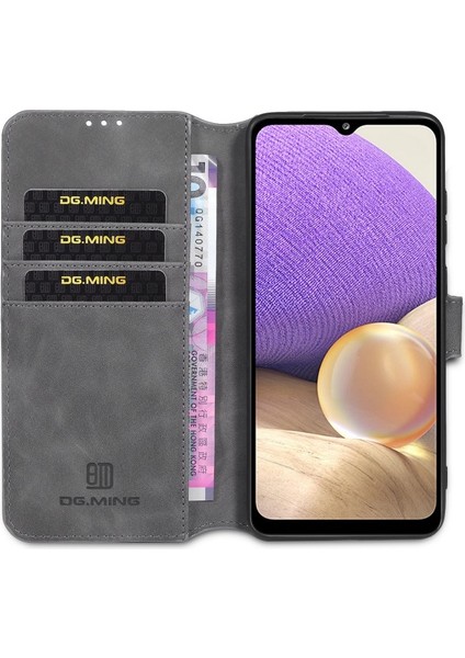 Deri Samsung Galaxy A32 5g / M32 5g Için Telefon Kılıfı - Gri (Yurt Dışından)