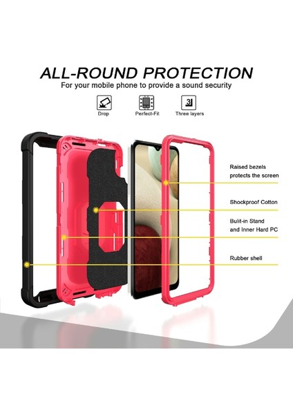 Samsung Galaxy A12 Için Telefon Kılıfı - Siyah / Kırmızı (Yurt Dışından) fiyatları