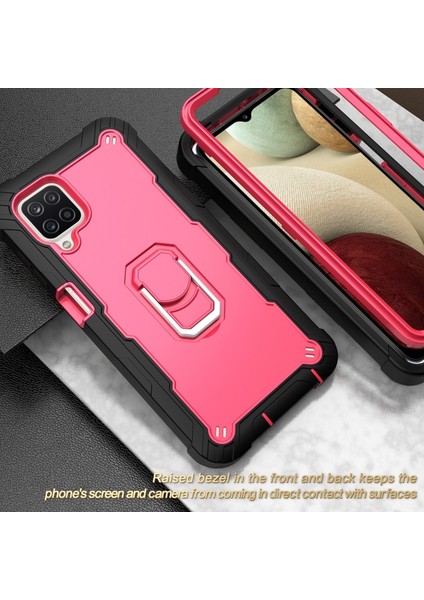 Samsung Galaxy A12 Için Telefon Kılıfı - Siyah / Kırmızı (Yurt Dışından) indirimleri