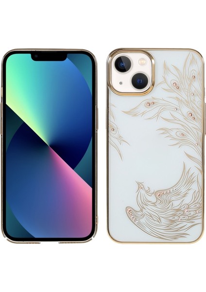 Apple iPhone 13 Için Phoenix Nirvana Serisi Işıltılı Galvanik Pc Koruyucu Kılıf - Altın (Yurt Dışından)