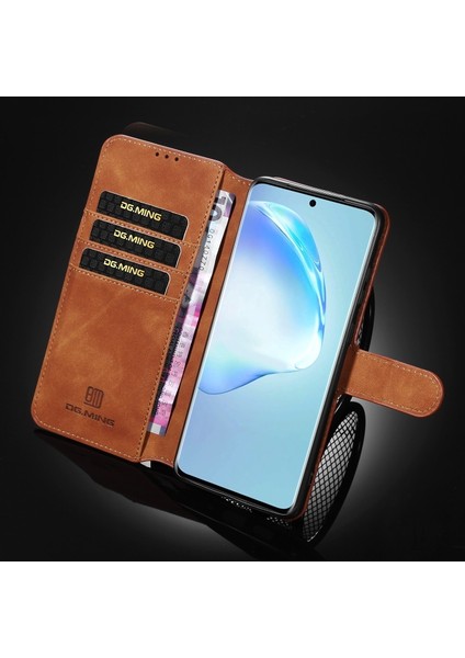 Deri Samsung Galaxy S20 Plus Için Telefon Kılıfı - Kahverengi (Yurt Dışından)