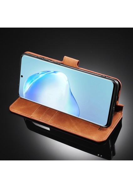 Deri Samsung Galaxy S20 Plus Için Telefon Kılıfı - Kahverengi (Yurt Dışından)