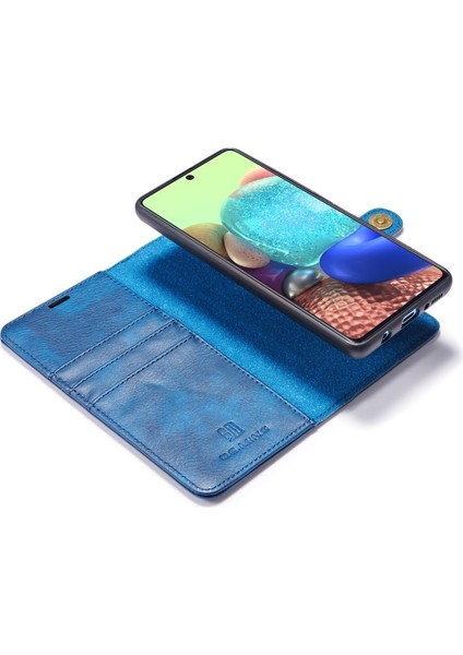 Deri + Pc Samsung Galaxy A71 Için Telefon Kılıfı - Mavi (Yurt Dışından) modelleri