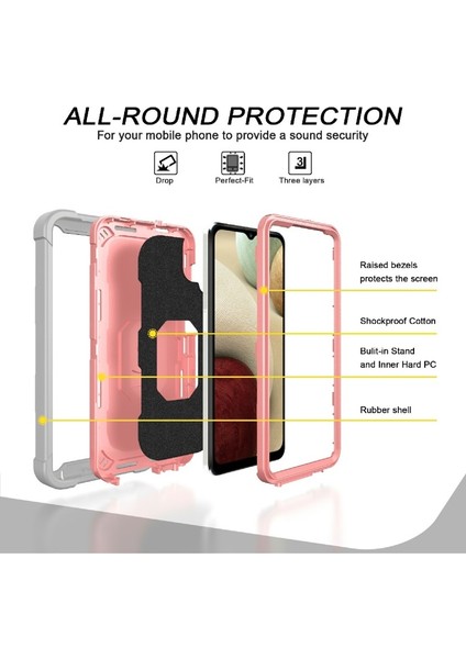 Samsung Galaxy A12 Için Telefon Kılıfı - Gri / Pembe (Yurt Dışından) fiyatları