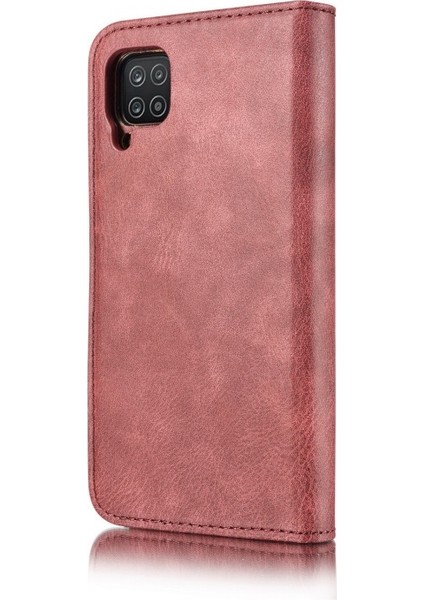 Samsung Galaxy A12 Deri + Pc Telefon Kılıfı - Kırmızı (Yurt Dışından)