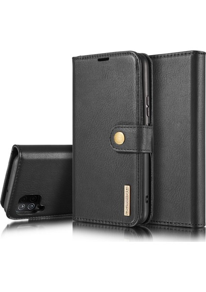 Samsung Galaxy A12 Deri + Pc Telefon Kılıfı - Siyah (Yurt Dışından)