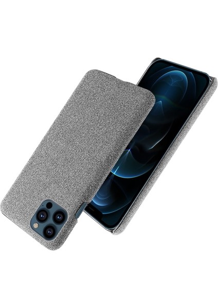 Apple iPhone 13 Pro Max Için Kumaş Kaplamalı Sert Plastik Telefon Kılıfı - Açık Gri (Yurt Dışından) indirimleri