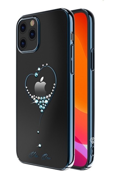 Apple iPhone 12 Pro Için Wish Serisi Swarovski Sert Pc Telefon Kılıfı - Mavi (Yurt Dışından)