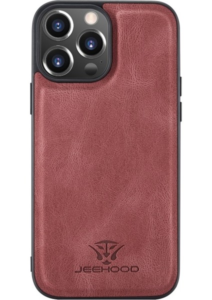 Apple iPhone 13 Pro Max Için 2'si 1 Arada Ayrılabilir Manyetik Kartlıklı Düşmeye Dayanıklı Pu Deri Kaplamalı Tpu Kılıf - Kırmızı (Yurt Dışından)