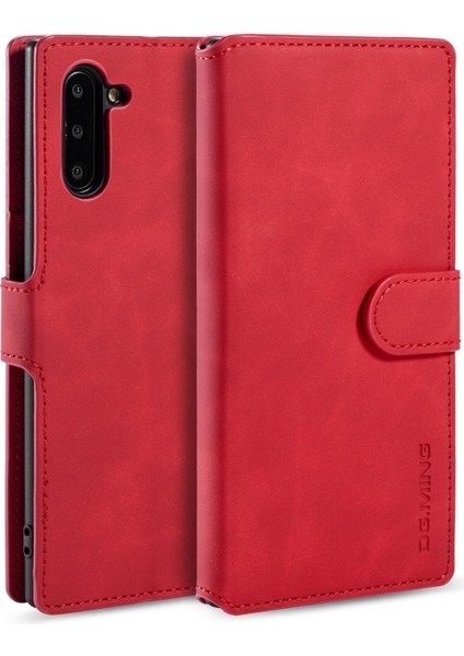 Deri Samsung Galaxy Note 10 / Note 10 5g Için Telefon Kılıfı - Kırmızı (Yurt Dışından)