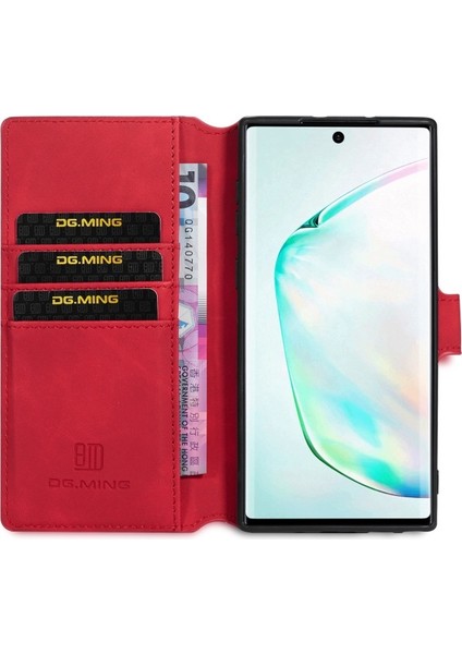 Deri Samsung Galaxy Note 10 / Note 10 5g Için Telefon Kılıfı - Kırmızı (Yurt Dışından)