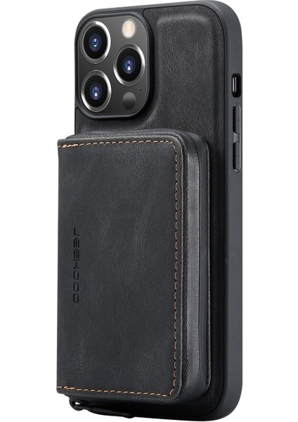 Apple iPhone 13 Pro Max Için 2'si 1 Arada Manyetik Ayrılabilir Fermuarlı Cüzdan Bölmeli Darbeye Dayanıklı Kılıf - Siyah (Yurt Dışından) modelleri