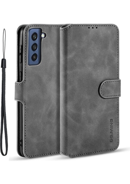 Deri Samsung Galaxy S21 Fe Için Telefon Kılıfı - Gri (Yurt Dışından)