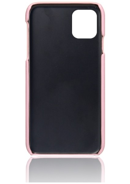Apple iPhone 12 Pro Max Için Çift Kart Yuvalı Pu Deri Kaplamalı Pc Telefon Kılıfı - Gül Altın (Yurt Dışından) modelleri