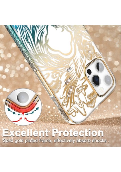 Apple iPhone 12 Için Phoenix Nirvana Serisi Işıltılı Galvanik Pc Koruyucu Kılıf - Mavi/altın (Yurt Dışından) indirimleri
