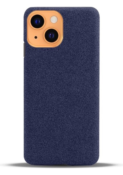 Apple iPhone 13 Mini Için Düz Renk Kumaş Kaplamalı Pc Telefon Kılıfı - Mavi (Yurt Dışından) fırsatları