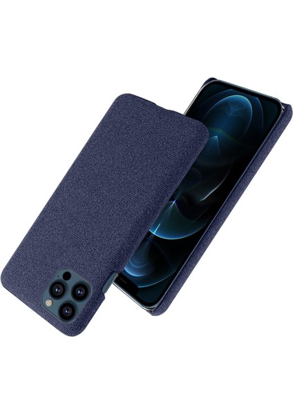 Apple iPhone 13 Pro Için Kumaş Kaplamalı Sert Plastik Telefon Kılıfı - Mavi (Yurt Dışından) indirimleri